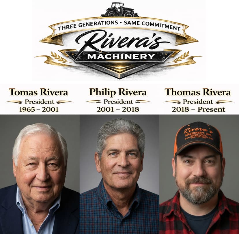 Three Generations of Rivera's Machinery — Tomas Rivera (1965–2001), Philip Rivera (2001–2018), Thomas Rivera (2018–Present)
